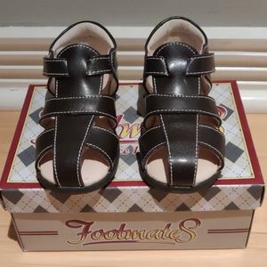 Footmates Scout Leather Shoes Size 6 Brown Smooth